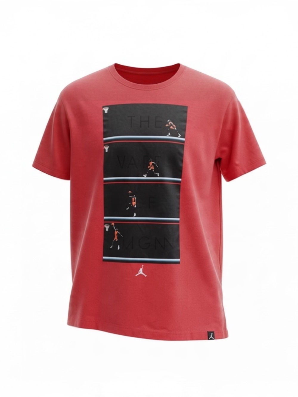 Jordan Red Short Sleeve Tee with Black Graphic Panel